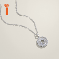 Colliers pour femmes en argent 925 plaqué rhodium, avec moissanite baguette géométrique moderne, pavé premium, grappe conique et chaîne ouverte