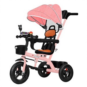 Triciclo per Bambini con Musica per Età 1-6 Anni, Passeggino in Metallo, <span class=keywords><strong>Bicicletta</strong></span> - Product Image 5