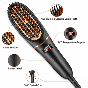 Fer à lisser électrique ironique pour hommes Peigne Sokany <span class=keywords><strong>Brosse</strong></span> Lady Joyeux Sèche-cheveux Souffleur de cheveux Lisseur Salon Styler - Product Image 4