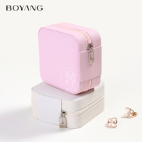 Boîte de rangement à bijoux portable en cuir PVC de luxe Boyang pour collier, bague, boucles d'oreilles, voyage