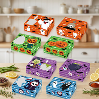 Lot de 12 boîtes à friandises d'Halloween, 4 motifs (fantôme, citrouille, sorcière, moissonneuse-bêche), boîtes cadeaux pour bonbons, fournitures pour fêtes d'Halloween