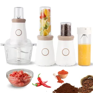 Electric Food Chopper 3 Cup Food Processor by Home Bleader 2L Glass Bowl Grinder for Meat Vegetables Fruits and 4 Sharp Blades 3