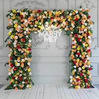 NINI Orange Seiden-Hochzeitsbogen, handgefertigt, quadratisch, als Hintergrund für Hochzeiten, Desserttische, Babypartys und Fotografie