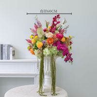 A-1994 Boule de fleurs artificielle en soie, roses blanches et hortensias, pour décoration de fond d'événement, de mariage et centre de table, économique