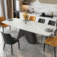 Ensemble de table de bureau moderne en acier, rectangulaire nordique, style européen, pierre ou marbre, pour la maison et la cuisine, pour villa
