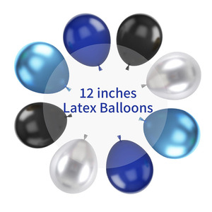 Set de 30 Globos de Helio Azul Marino, Negro y Plateado de 12 Pulgadas para Fiestas de Halloween, Cumpleaños, Baby Showers y Graduaciones - Product Image 3