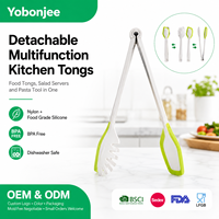 Pince de cuisine multifonction détachable en nylon et silicone, pince à salade, pince à pâtes, séparateur d'herbes, compatible lave-vaisselle, sans BPA