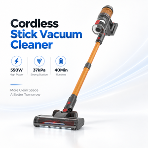 Aspirateur sans fil OEM ODM 550W 37KPa 25.9V 2200mAh, aspirateur à bâton, réservoir de poussière de 1,2L, autonomie de 40 minutes, rechargeable, pour usage domestique - Product Image 1
