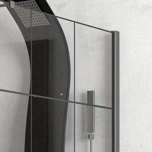 NICO-3500 Kamalu angolo doccia custodia 140x90 cm porta 90 cm telaio in alluminio framework rettangolo vassoio nero 8mm 6mm vetro - Product Image 2
