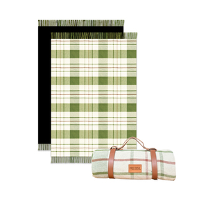 Tapete Impermeable para Exteriores de 150x200cm, Duradero, con Diseño a Cuadros en la Parte Superior y Revestimiento Impermeable en la Parte Inferior, Logotipo Personalizado con Correa de Cuero PU - Product Image 1