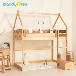 डैडीट्री हॉट प्रोडक्ट ट्री बेड हाउस बच्चों का लकड़ी का सीढ़ियों वाला बेडरूम फर्नीचर लकड़ी का बच्चों का बिस्तर सेट बच्चों का बिस्तर