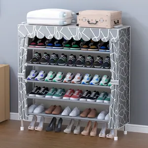 Mueble de baño nórdico, estante de almacenamiento de zapatos sencillo, organizador con cremallera, la más barata