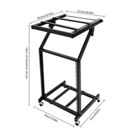 Soporte para Mezcladora de DJ Gooermi, Carro Rodante Ajustable de 12U para Montaje en Rack, Equipo Profesional de Audio para Estudio con Ruedas