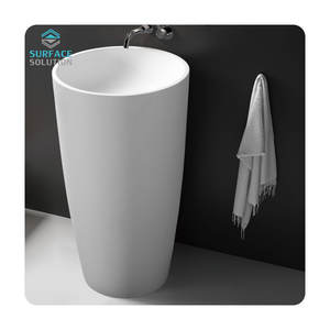 Lavabo sur pied moderne en pierre artificielle acrylique à surface solide - Product Image 4