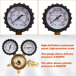 Regulador de Nitrógeno 0-600 PSI, Equipo de Presión de Suministro, Conexión de Entrada y Salida de Latón, Manómetros de Presión de Nitrógeno - Product Image 2