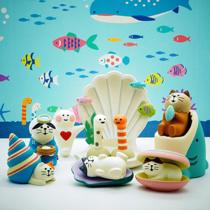 Cute Japanese Style Zakka Cat Resin Ornament Cartoon Animal Shape Handmade Home Decoration Desktop Craft - Product Image 1