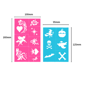 Stencil Adesivi Riutilizzabili in PVC per Tatuaggi Temporanei e Modelli Personalizzabili con Glitter per Trucco Viso, Body Art e Design all'Henné - Product Image 3