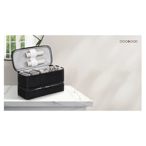 Sèche-cheveux à double couche en une étape Volumizer Styler Organisateur de rangement résistant Étui de transport de voyage Design tendance - Product Image 6