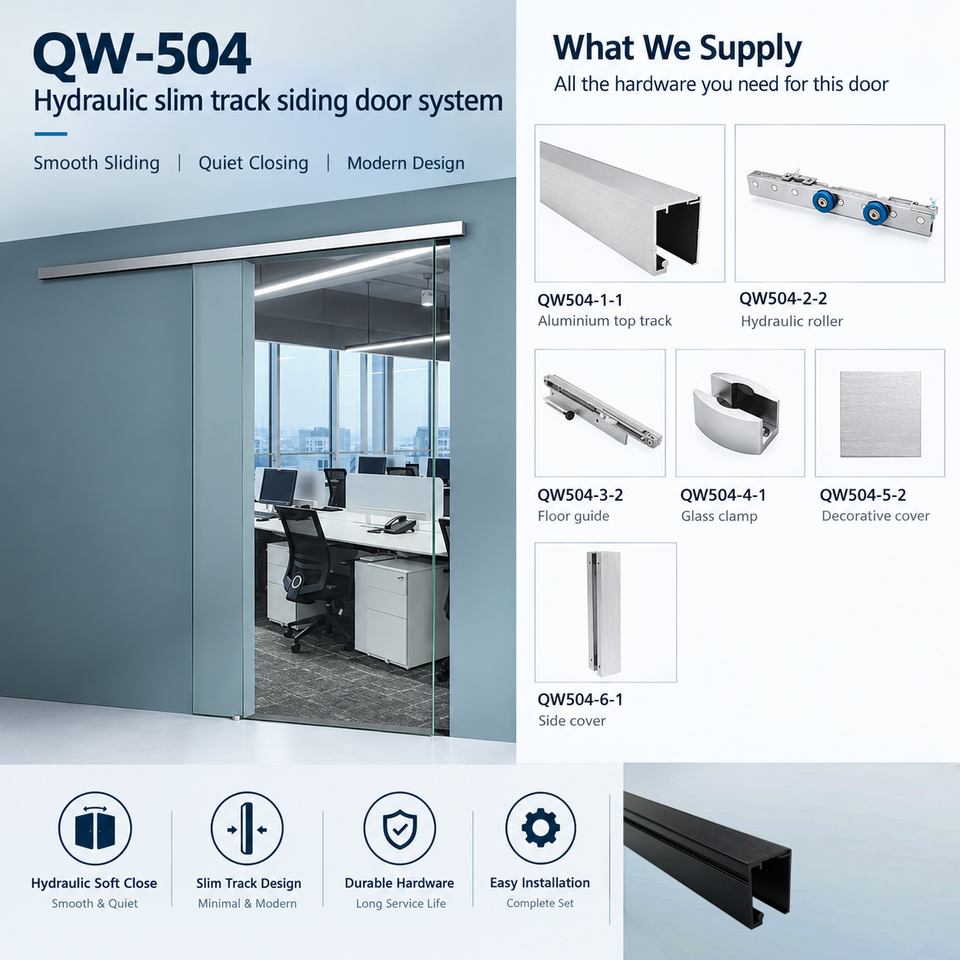 QW-504 Internal Sliding Glass Door Premium Hardware Kits Heavy-Duty ...