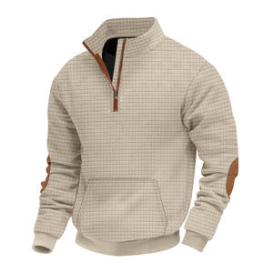 Suéter Polo de Otoño Invierno 2025 para <span class=keywords><strong>Hombre</strong></span>, Jacquard a Cuadros, Cuello Alto con Cierre, Prenda Exterior Informal y Holgada - Product Image 5