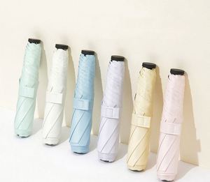 <b>Mini</b> Sun Travel Uv Upf 50 Handle Coating Layer Fabric Compact Small Portable <b>Backpack</b> Folding Purse Pocket Umbrella - Product Image 1