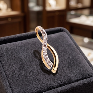 Colgante de Oro Amarillo de 18K de Grado Premium para Mujer P-4975, Elegante y Lujoso, Hecho a Mano con Engaste de Garras, Diamante, Estilo Casual/Deportivo, Tercera Opción - Product Image 3