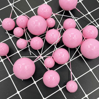 Vente en gros de 20 pièces/sac de fausses boules pour la décoration de gâteaux, fournitures de décoration de gâteaux, vente en gros de boules de gâteau dorées, argentées et violettes de tailles variées