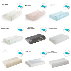 Comfortable Cooling Gel Orthopedic Wave Contour Memory Foam Neck Pillow With Removable Pillowcase SH-P003G