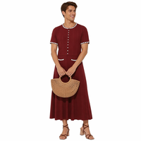 Robe en tricot de style modeste de haute qualité 2026 pour femmes, avec perles et manches courtes, cardigan, robe de luxe tendance, ensemble deux pièces