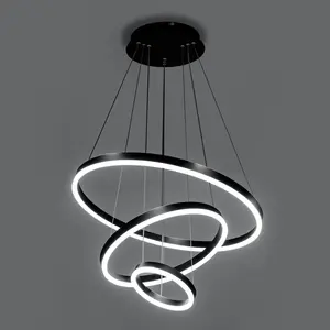 Hot bán phong cách hiện đại biệt thự nhà trang trí Acrylic Led treo vòng đèn chùm ánh sáng mặt dây chuyền