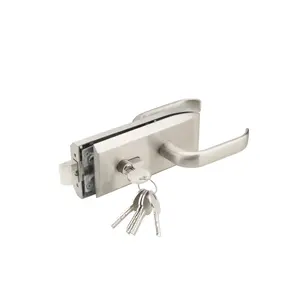 Stainless steel glass fittings door pivot hinge entrance security handle glass door lock