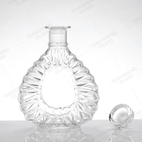 Bouteille de vin vide personnalisable avec bouchon en caoutchouc et couvercle en cristal, idéale pour whisky, XO, vodka, rhum, tequila, brandy, avec marquage à chaud – Nouveauté très demandée