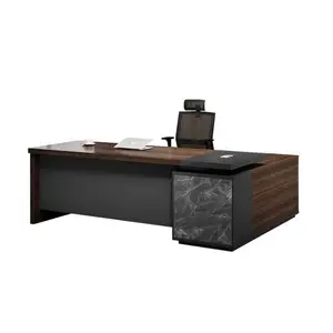 Liyu office Customization High-end solid wood desk modern business furniture L-shaped board table