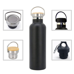 350ml 500ml 750ml Bamboo Lid 304 Stainless Steel Insulated Leak-Proof Vacuum Bottle with Straw Custom Logo Thermo Flask - Product Image 6