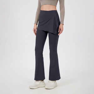 Wholesale Women High Waist 2 In 1 Detachable Skirt <b>Flare</b> Yoga <b>Leggings</b> Buttery Soft Butt Lift Running Casual Sports Trousers - Product Image 1