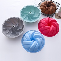 Moule en silicone à motif spiralé, résistant aux hautes températures, facile à démouler, outil de pâtisserie et de boulangerie domestique