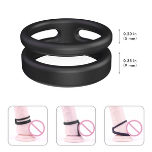 Cincin Penis Hitam Mainan Seks Mainan Pijat Seks Dewasa Cincin Penis Karet Silikon Mainan Seks untuk Pria - Product Image 6