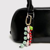 Breloque de sac en céramique en forme de poisson mignon, faite à la main, colorée, pendentif décoratif, porte-clés pour sacs à main féminins