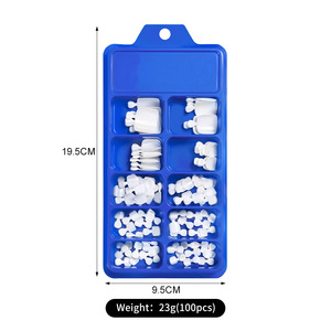 100 pièces/boîte Faux ongles de pieds à presser en ABS, courts, carrés, blancs, couvrants, pour salon de beauté des pieds - Product Image 6