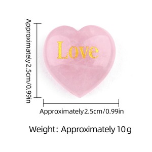 크리스탈 각인 사랑 하트 모양 스톤, 조각된 하트 장식 힐링 스톤 - Product Image 2