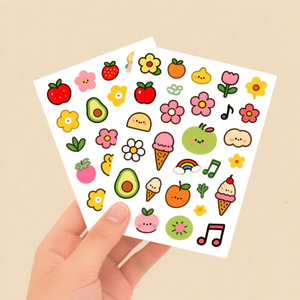 Feuilles d'autocollants Kawaii imperméables prédécoupés, personnalisables, impression sur mesure, en vinyle - Product Image 2