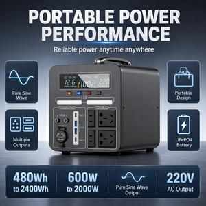 Estación de Energía Portátil de 2000 Wh, Onda Sinusoidal Pura, Batería de Litio Ferrofosfato, Apta para Uso en Exteriores, 2000 Vatios-Hora Todo en Uno - Product Image 2