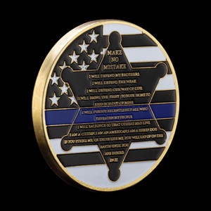 Justice Honor Challenge Coin Kupfer beschichtetes Gebets zitat Design Gedenk-Souvenir-Geschenk für die öffentliche Sicherheit oder Tribut-Anzeige - Product Image 6