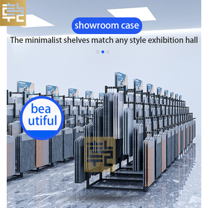 Tùy chỉnh màu sắc/Logo Heavy Duty kim loại thảm hiển thị giá sàn hiện đại đứng cho showroom và vải hiển thị chủ - Product Image 4