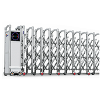 Portail de sécurité électrique rétractable et pliable en acier inoxydable pour entrée de voie d'accès composite