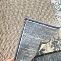 Tapis en flanelle polaire imprimé bleu floral, lavable en machine, 71x122cm, tapis doux antidérapant pour entrée, couloir, chambre à coucher