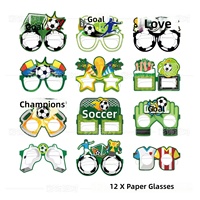 Ensemble de 12 lunettes en papier sur le thème du football, fabriquées en Chine, parfaites pour les fêtes sur le thème du football, les événements de visionnage des matchs