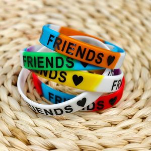 สร้อยข้อมือซิลิโคนเพื่อนรักตลอดกาล ของขวัญเครื่องประดับ สร้อยข้อมือกีฬา สายรัดข้อมือยาง ปรับแต่งโลโก้เพื่อการส่งเสริมการขาย - Product Image 6