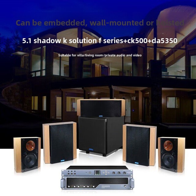 ZONGSON Professional 5.1 Channel Embedded Home Cinema Sound System Package Private Audio Visual F Series Speakers CK500 DA535