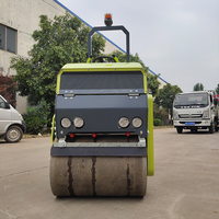 Compacteur vibrant autoporté à double tambour de 850 kg pour engins de construction, 1 tonne, petit compresseur hydraulique à deux roues en acier